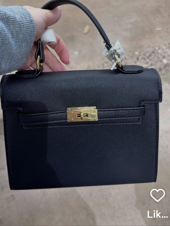 Five Below Handbags - Classic Black Mini Satchel with Gold Turn-Lock
